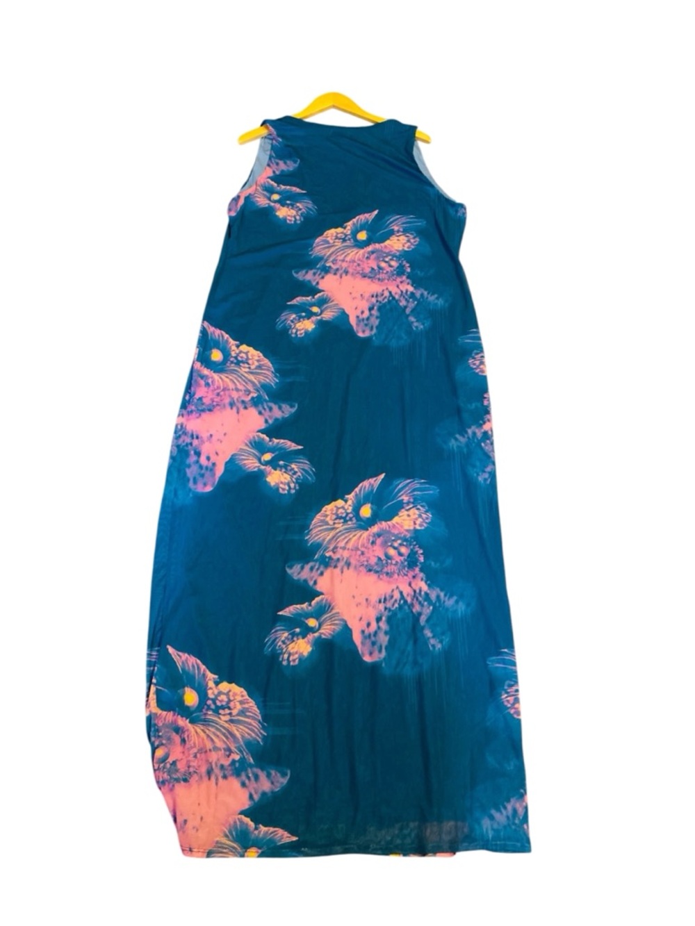 ASOS CURVE Mesh Keyhole Blue Floral Maxi Dress - Picture 4 of 8
